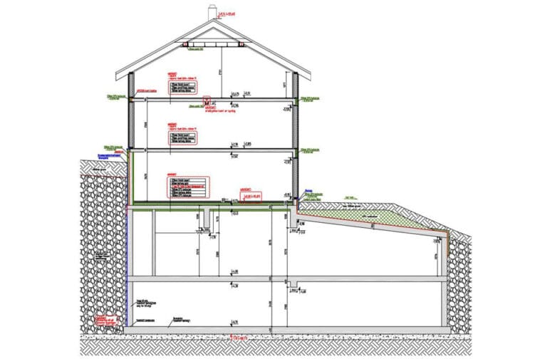Tegning av boligplan med fokus på ny nettside design og byggkonsulenten tjenester.